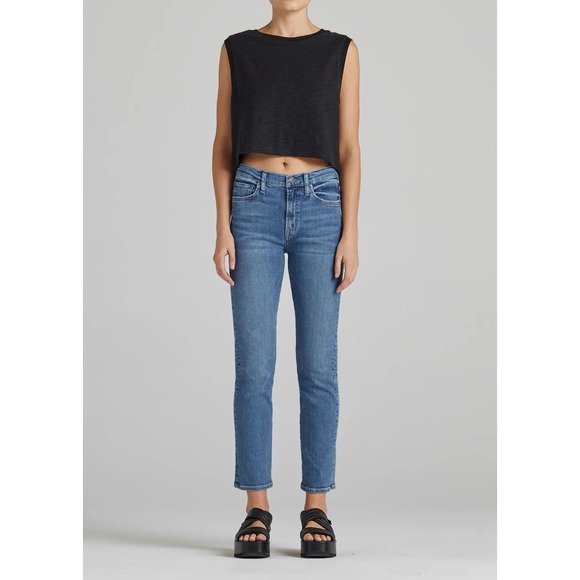 Edwin Denim - Edwin Anthropologie Elin Crop Straight Jeans Size 25 Wavelength‎ Wash Slim